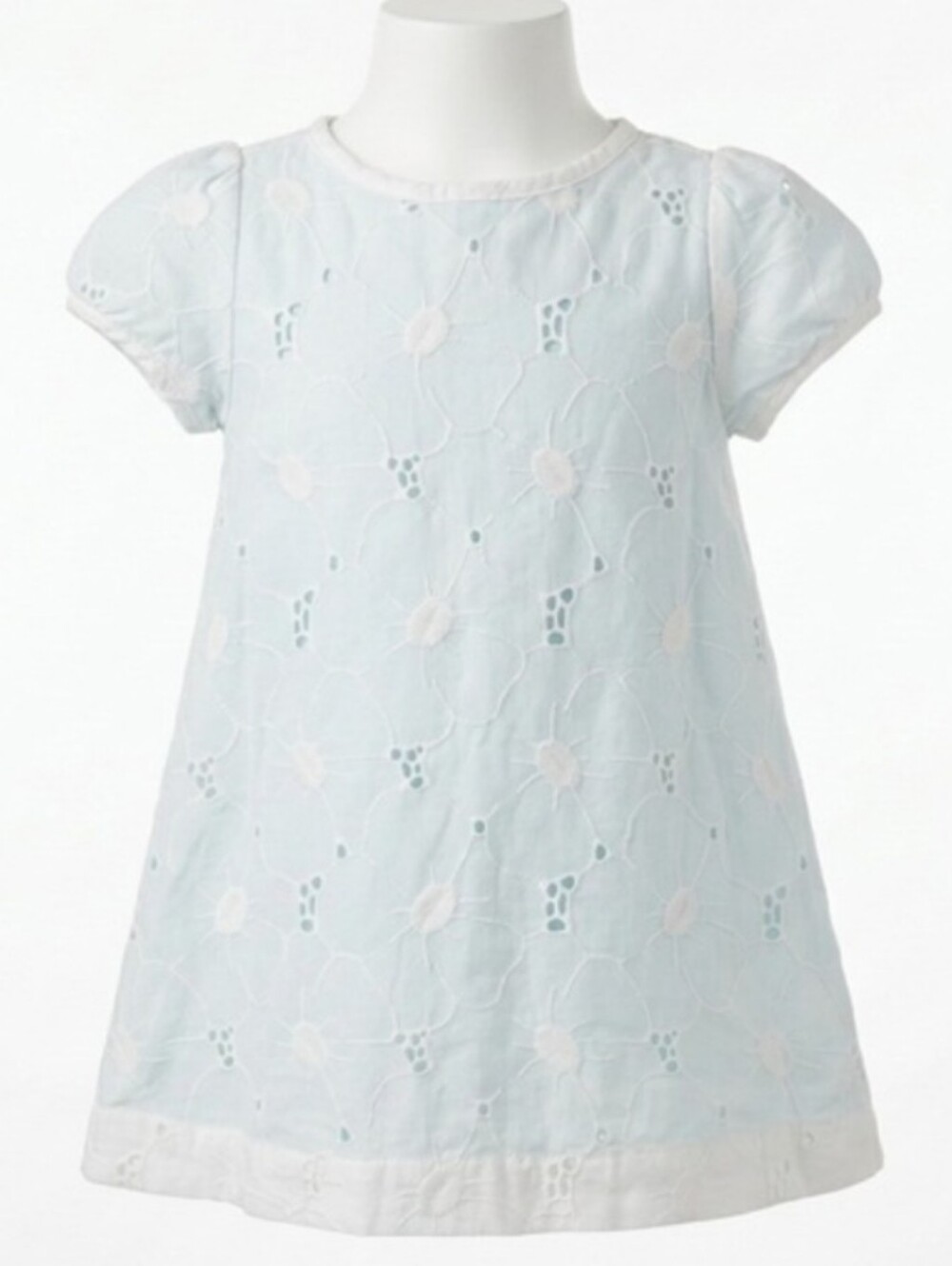 Janie and Jack Floral Eyelet Puff Sleeve Dress